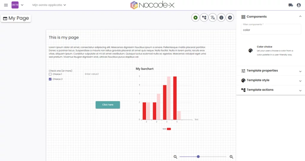 Our nocode template editor