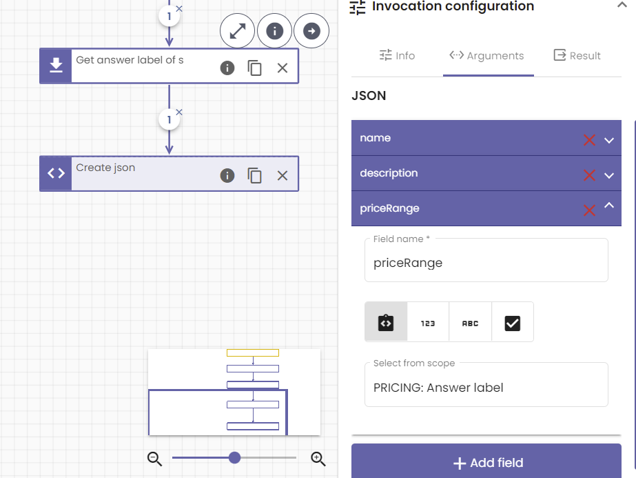 Create json using nocode