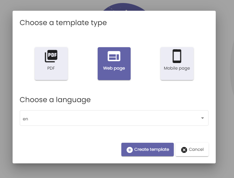 Create nocode template