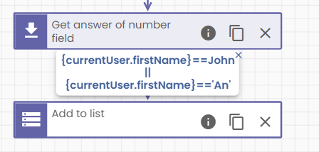 Condition where the current user must be named John or An.