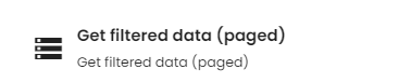 Get filtered data (paged) function.