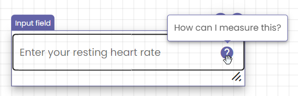 An input field component for heart rate.