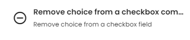Remove choice from a checkbox component function.