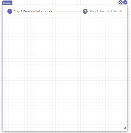 The stepper component for a payment system.