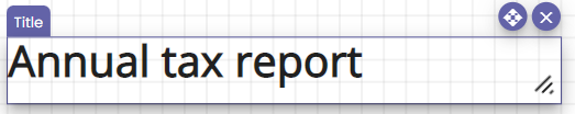 A title component for an annual tax report.