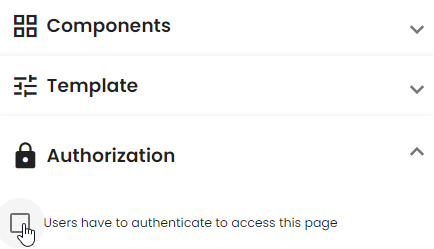 The authorization tab of the toolbar.