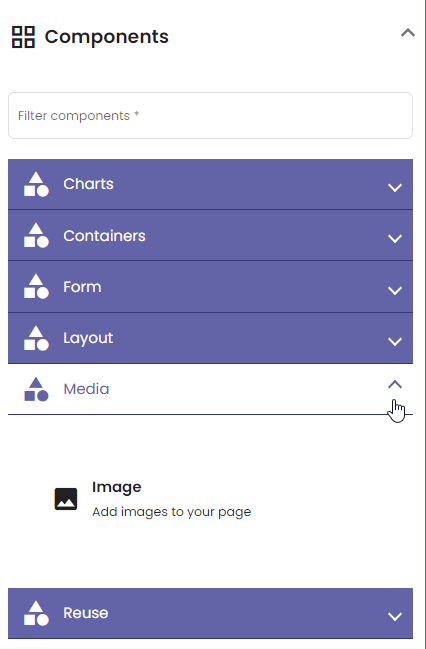 The components tab in the toolbar.