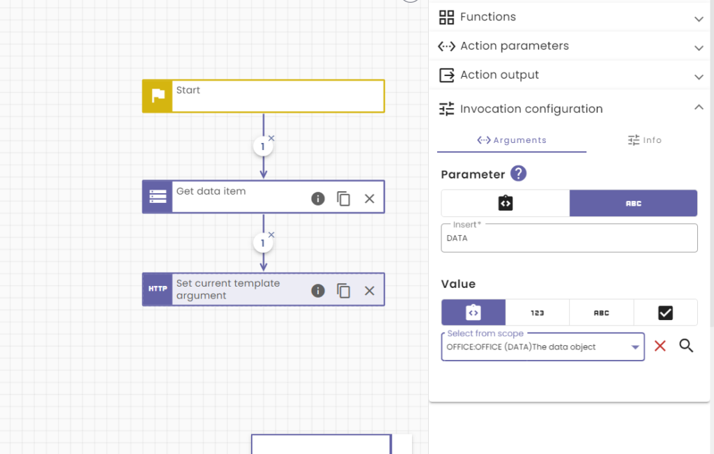 Set current template parameter value.