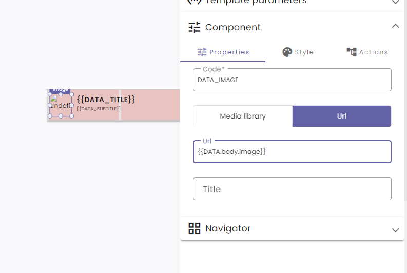 Set the url of a nocode image component