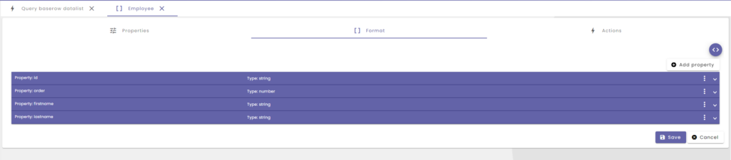 Employee data format