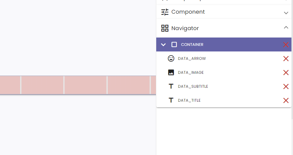 Select nocode components using the navigator