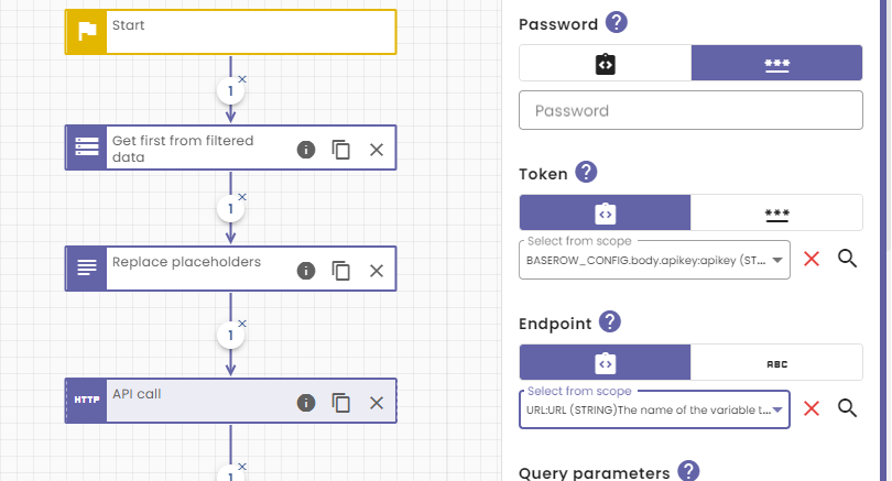 Set the url in no code x api call.