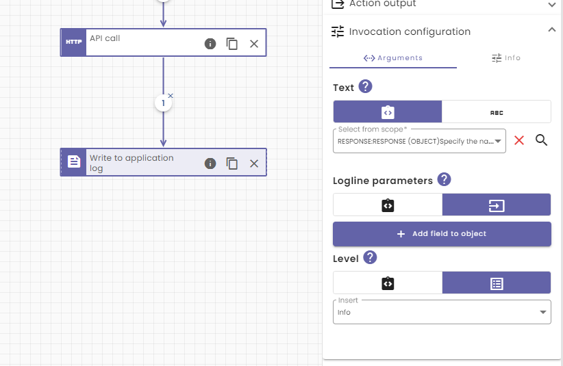 write nocode api call response to logs